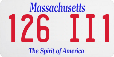 MA license plate 126II1