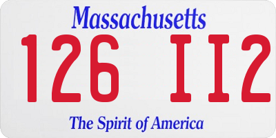 MA license plate 126II2