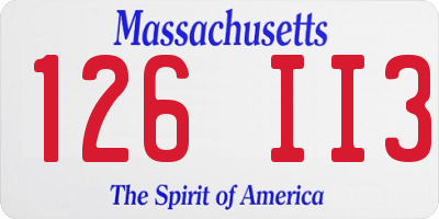 MA license plate 126II3