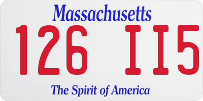 MA license plate 126II5