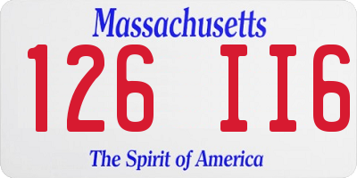 MA license plate 126II6