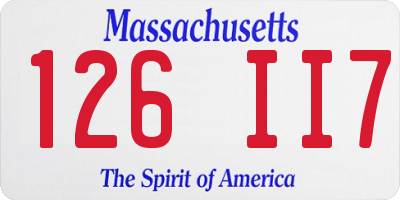 MA license plate 126II7