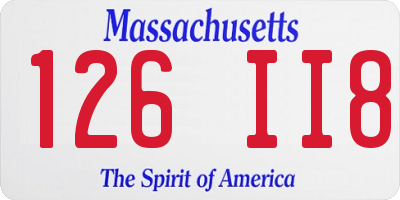MA license plate 126II8