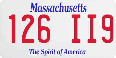 MA license plate 126II9