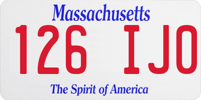 MA license plate 126IJ0