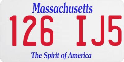 MA license plate 126IJ5