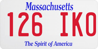 MA license plate 126IK0