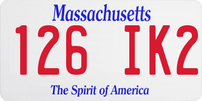 MA license plate 126IK2