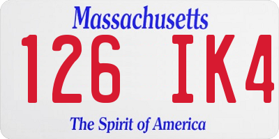 MA license plate 126IK4