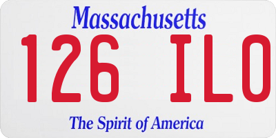 MA license plate 126IL0
