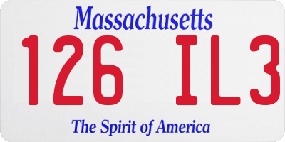MA license plate 126IL3