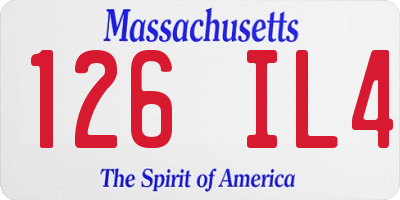 MA license plate 126IL4