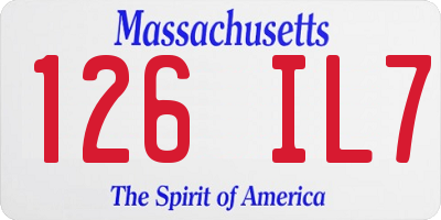 MA license plate 126IL7