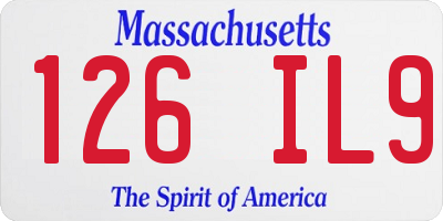 MA license plate 126IL9