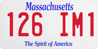 MA license plate 126IM1