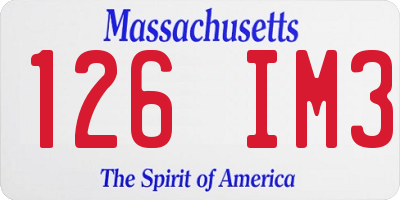 MA license plate 126IM3