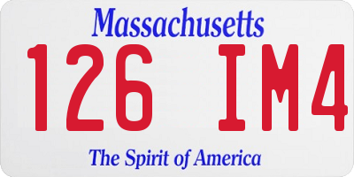MA license plate 126IM4