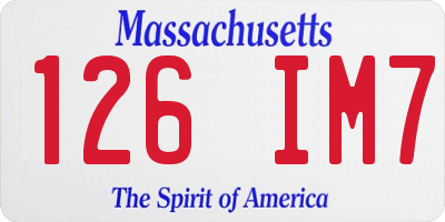 MA license plate 126IM7