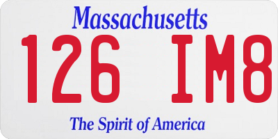 MA license plate 126IM8