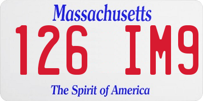 MA license plate 126IM9