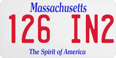 MA license plate 126IN2