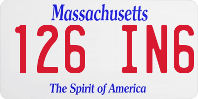 MA license plate 126IN6