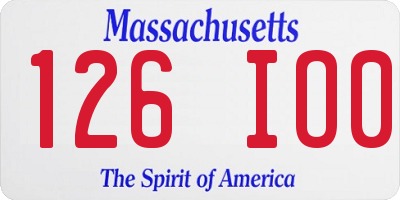 MA license plate 126IO0