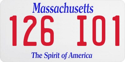 MA license plate 126IO1