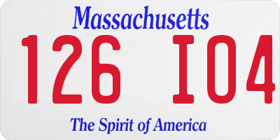 MA license plate 126IO4