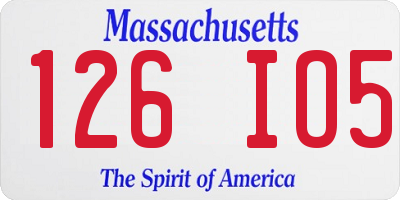MA license plate 126IO5
