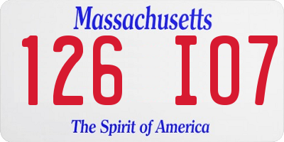 MA license plate 126IO7