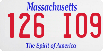 MA license plate 126IO9