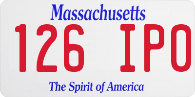 MA license plate 126IP0