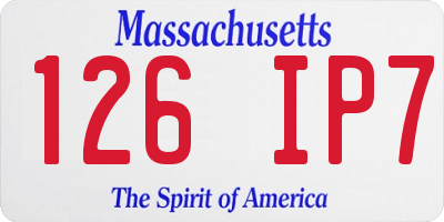 MA license plate 126IP7