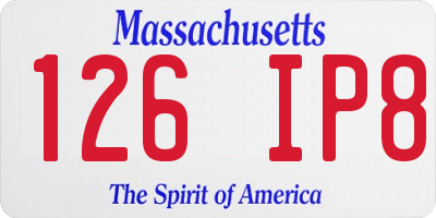 MA license plate 126IP8