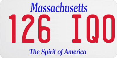 MA license plate 126IQ0