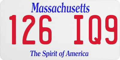 MA license plate 126IQ9