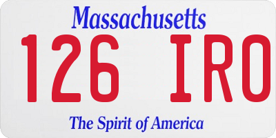 MA license plate 126IR0