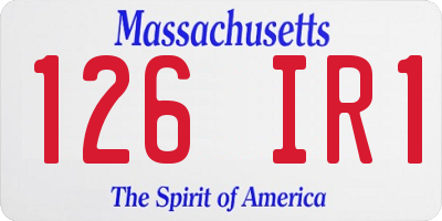 MA license plate 126IR1