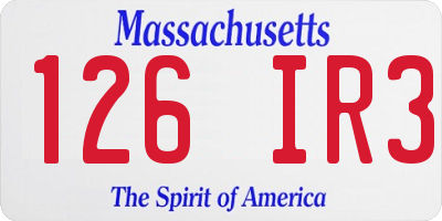 MA license plate 126IR3