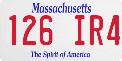 MA license plate 126IR4