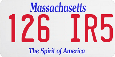 MA license plate 126IR5