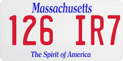 MA license plate 126IR7