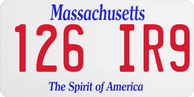 MA license plate 126IR9