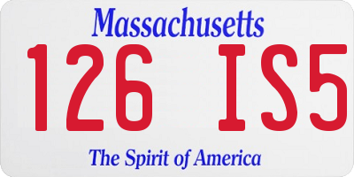 MA license plate 126IS5