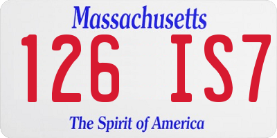 MA license plate 126IS7