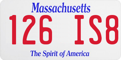 MA license plate 126IS8