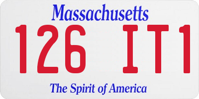 MA license plate 126IT1