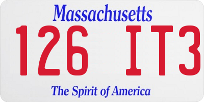 MA license plate 126IT3