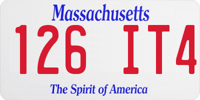 MA license plate 126IT4